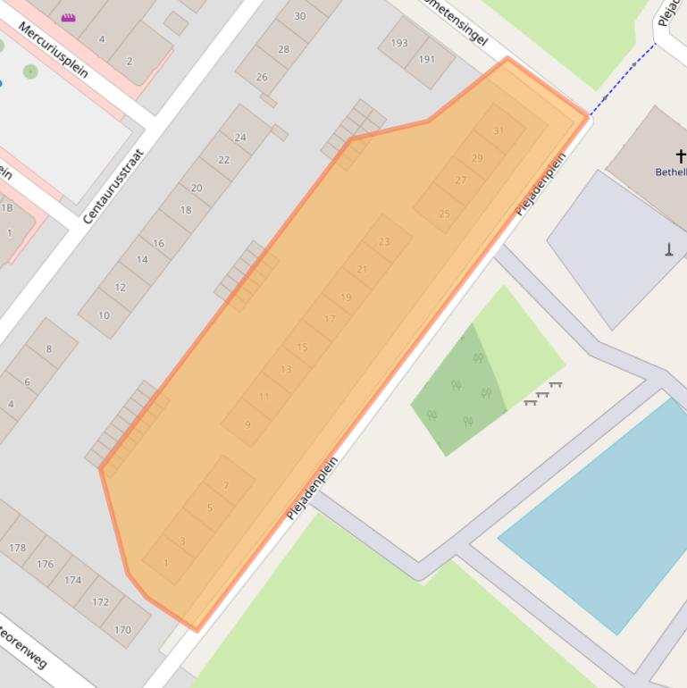 Kaart van postcodegebied 1033VK.