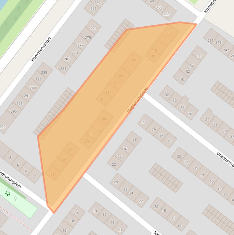 Kaart van postcodegebied 1033VZ.