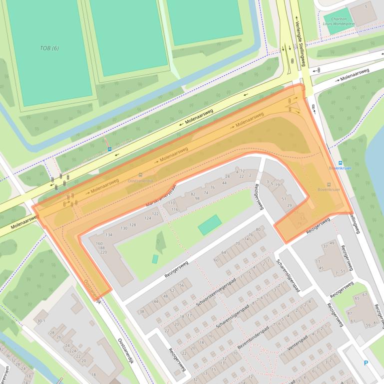 Kaart van postcodegebied 1033WJ.
