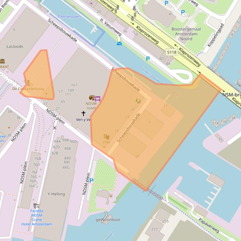 Kaart van postcodegebied 1033WM.