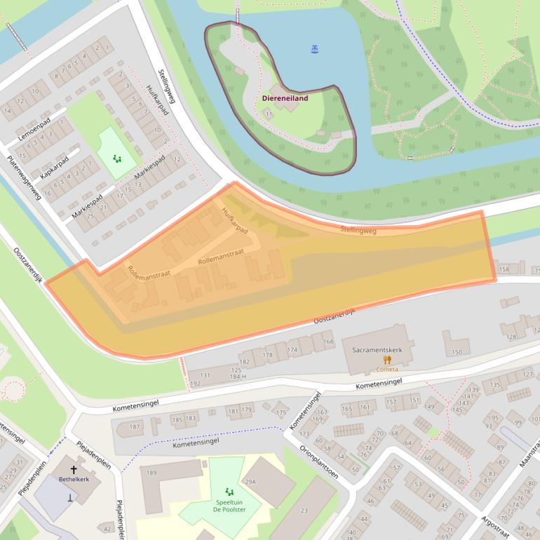 Kaart van postcodegebied 1033WN.