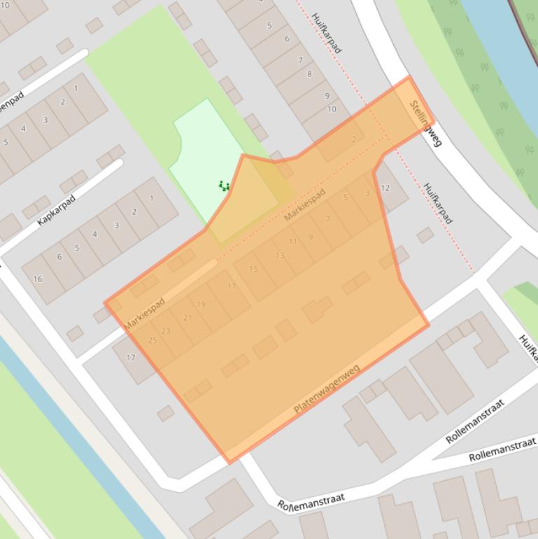 Kaart van postcodegebied 1033WR.