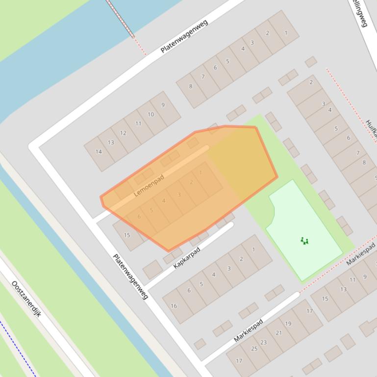Kaart van postcodegebied 1033WT.