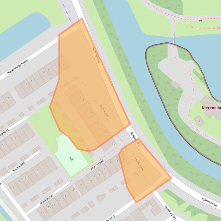 Kaart van postcodegebied 1033WV.