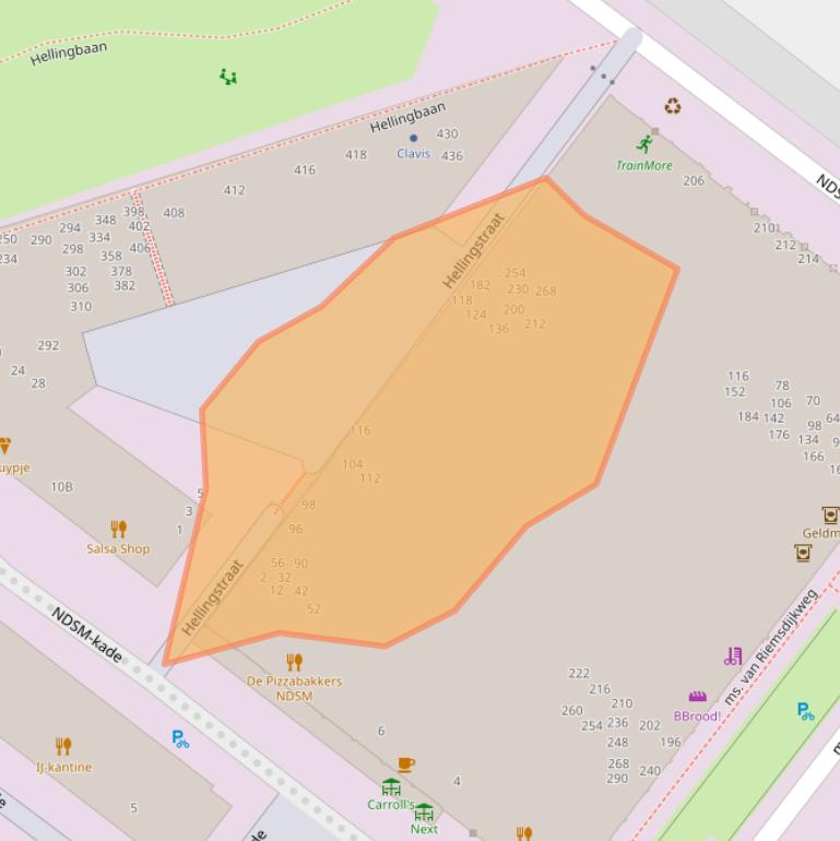 Kaart van postcodegebied 1033WW.