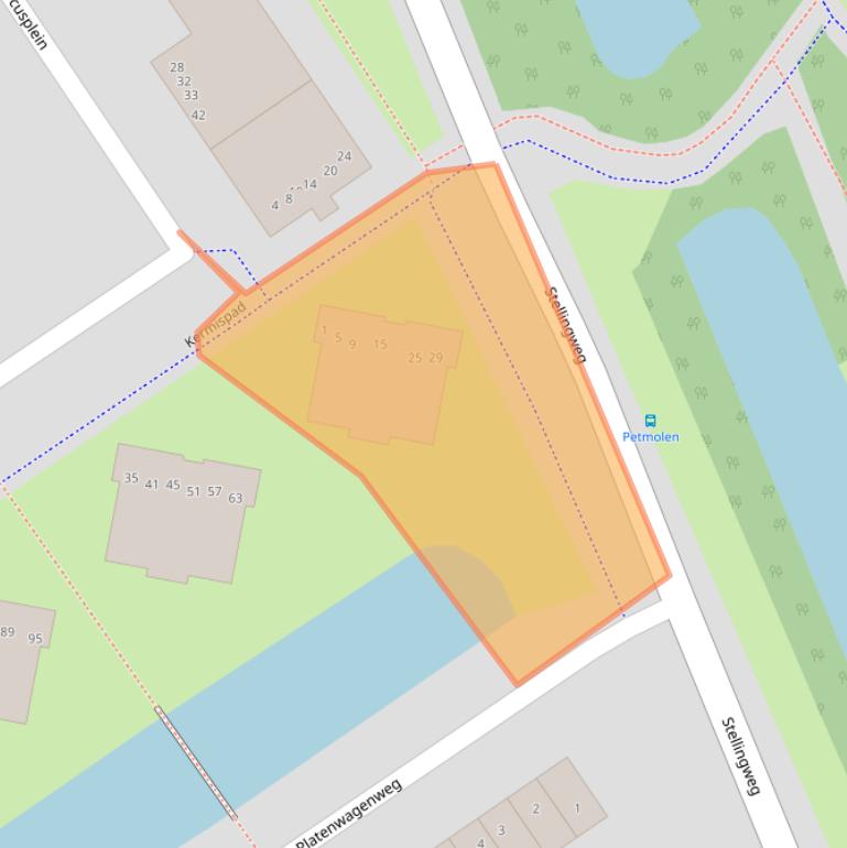 Kaart van postcodegebied 1033WX.