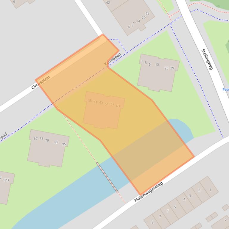 Kaart van postcodegebied 1033WZ.