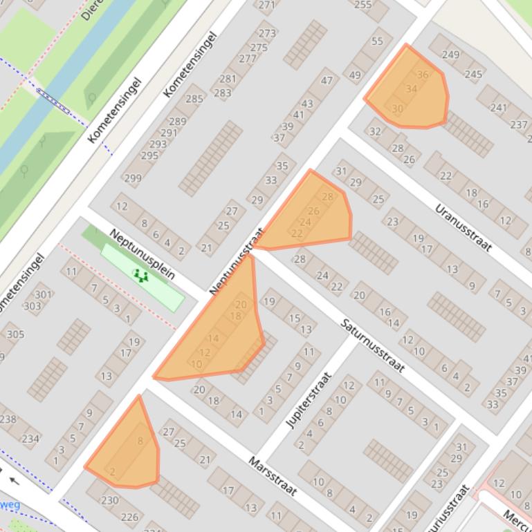 Kaart van postcodegebied 1033XA.