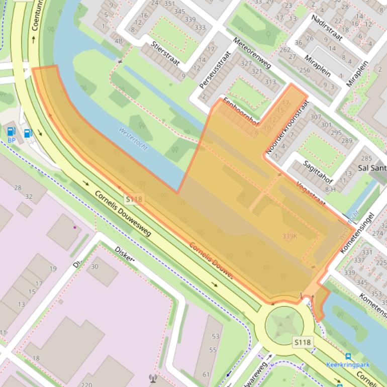 Kaart van postcodegebied 1033XE.