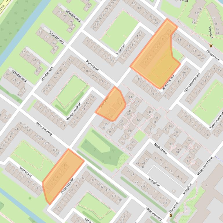 Kaart van postcodegebied 1033XN.