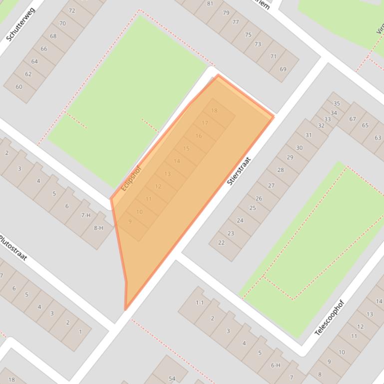 Kaart van postcodegebied 1033XT.