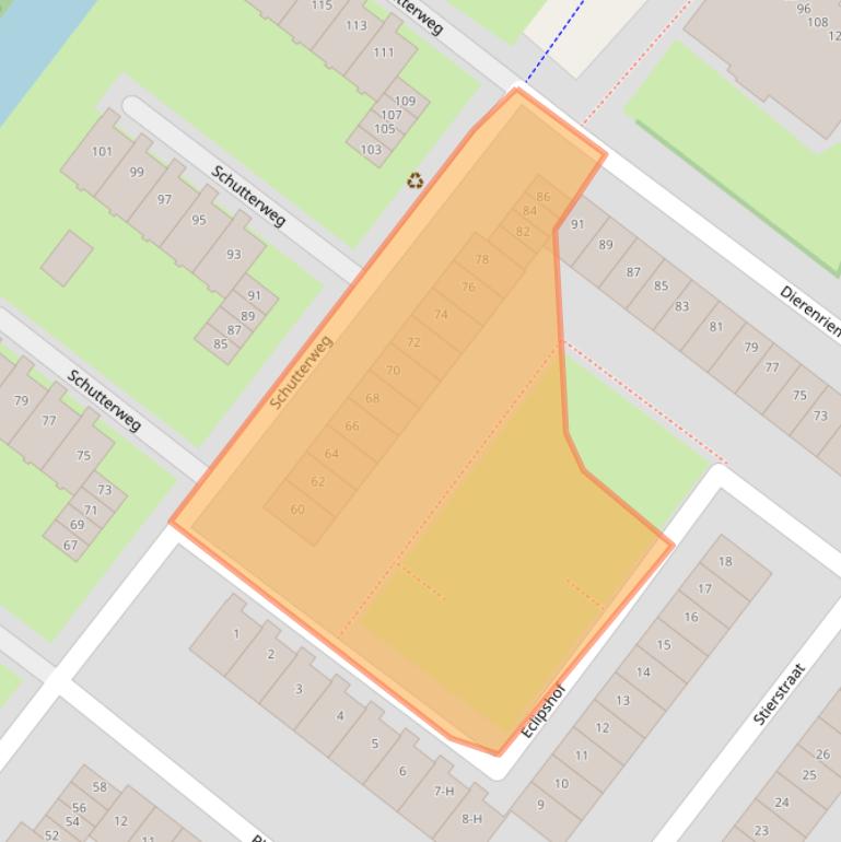 Kaart van postcodegebied 1033XZ.