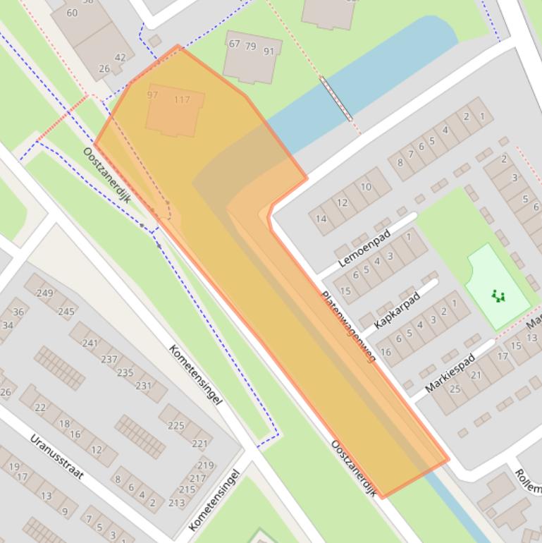 Kaart van postcodegebied 1033ZB.