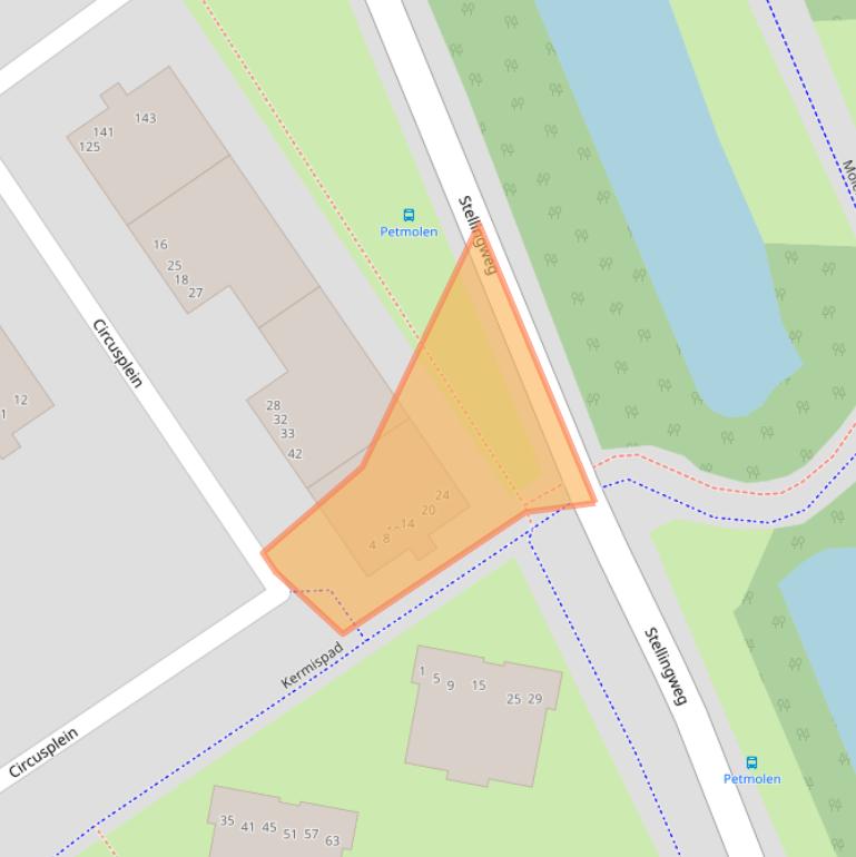 Kaart van postcodegebied 1033ZC.