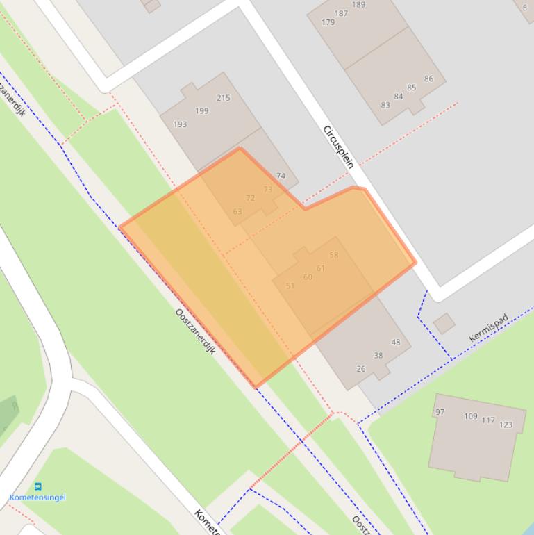 Kaart van postcodegebied 1033ZH.