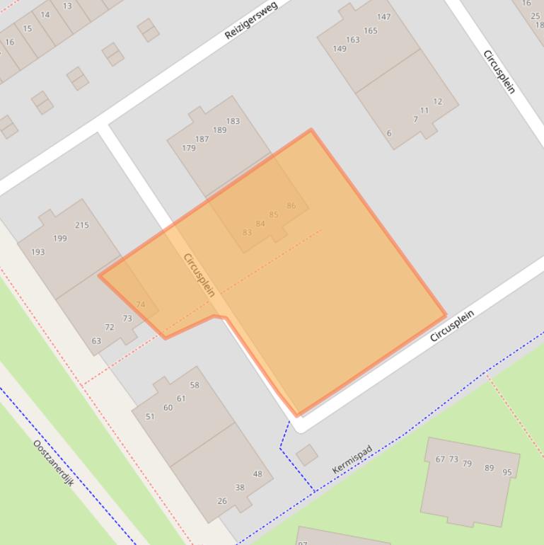 Kaart van postcodegebied 1033ZJ.