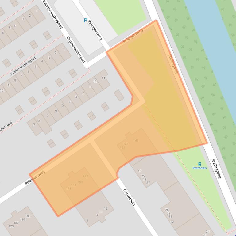 Kaart van postcodegebied 1033ZN.