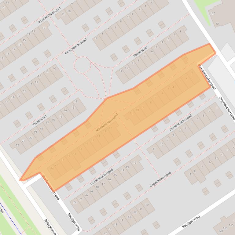 Kaart van postcodegebied 1033ZT.