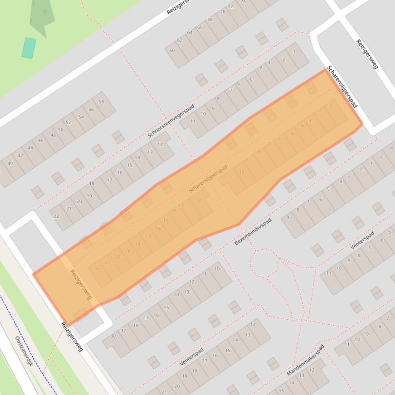 Kaart van postcodegebied 1033ZX.