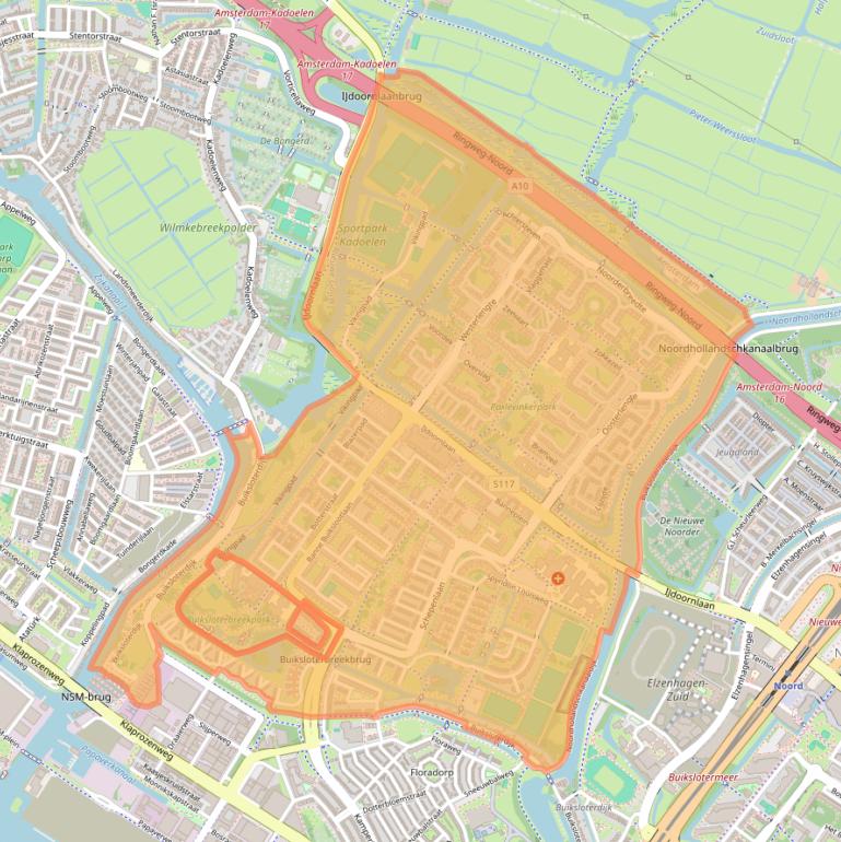 Kaart van postcodegebied 1034.