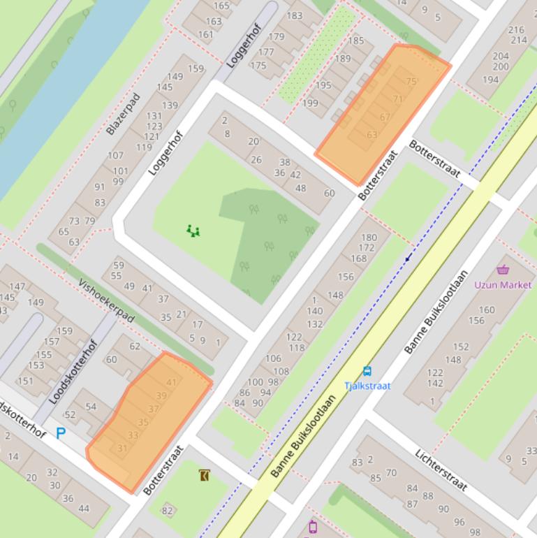 Kaart van postcodegebied 1034BR.