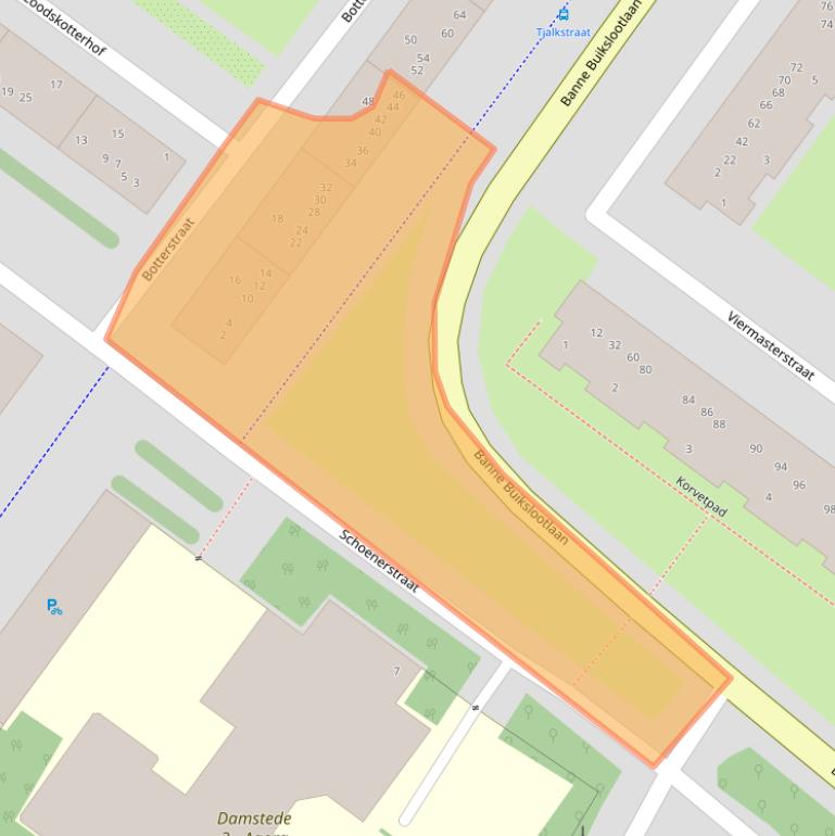 Kaart van postcodegebied 1034BS.