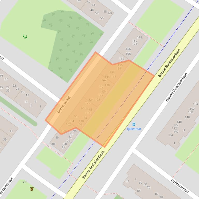 Kaart van postcodegebied 1034BV.