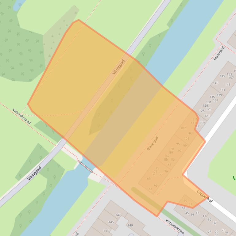 Kaart van postcodegebied 1034CE.