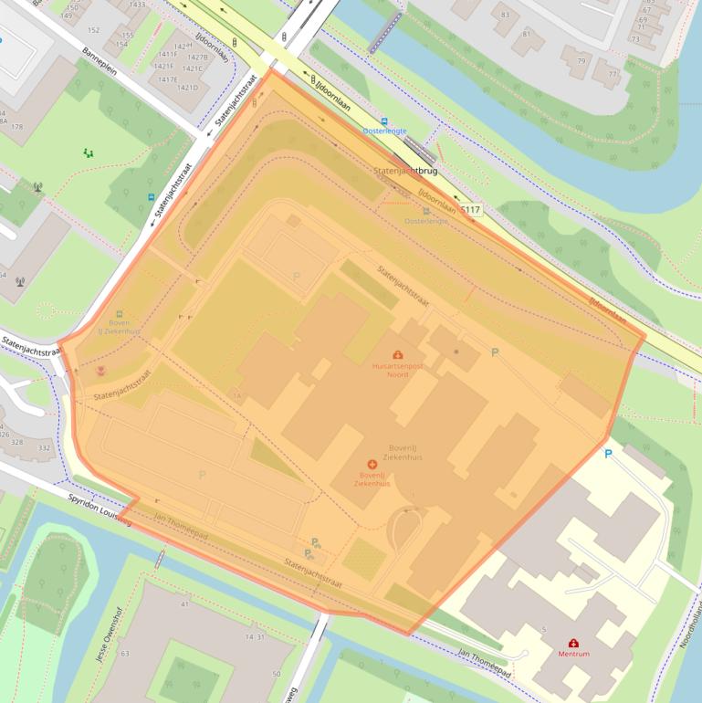 Kaart van postcodegebied 1034CS.