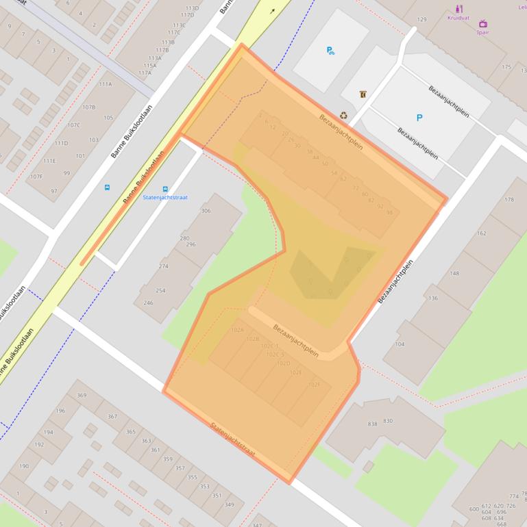 Kaart van postcodegebied 1034DA.