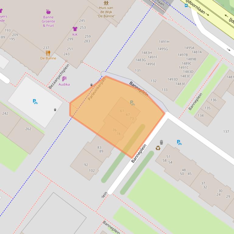 Kaart van postcodegebied 1034DM.