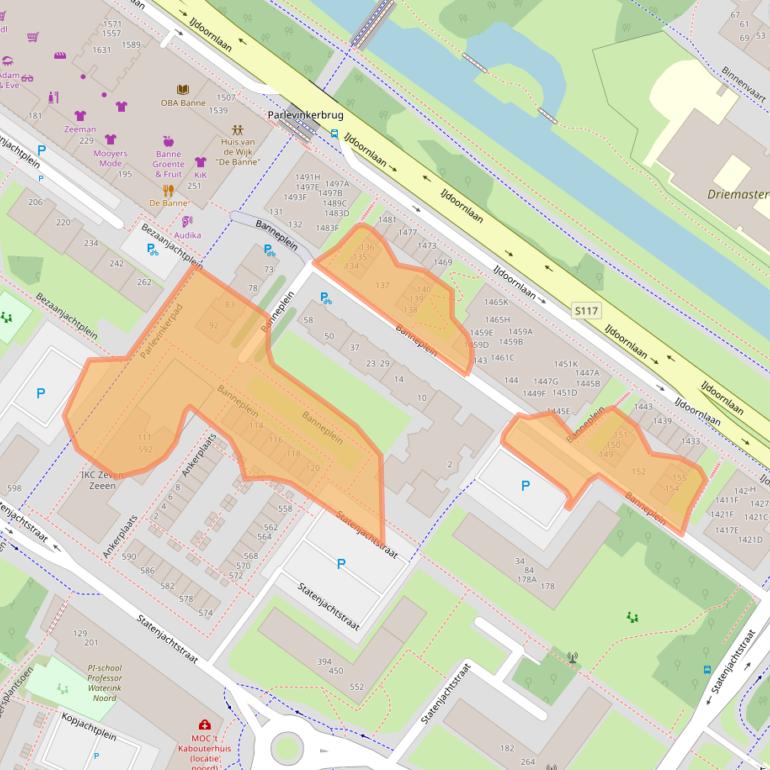 Kaart van postcodegebied 1034DN.