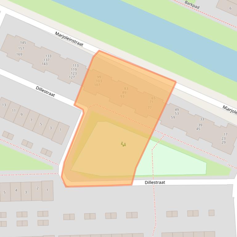 Kaart van postcodegebied 1034DS.