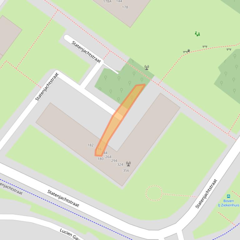 Kaart van postcodegebied 1034EL.