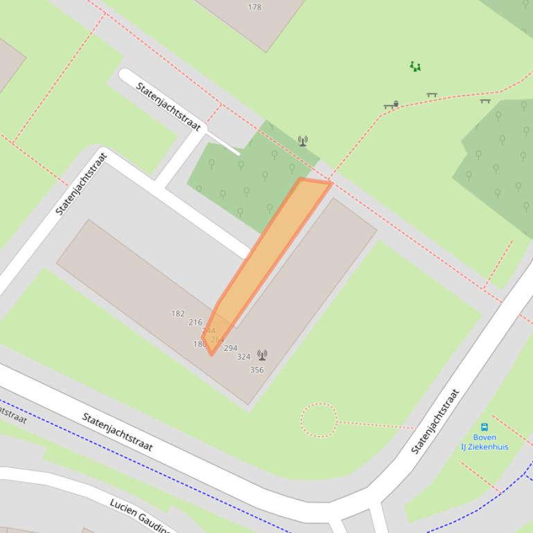 Kaart van postcodegebied 1034EM.