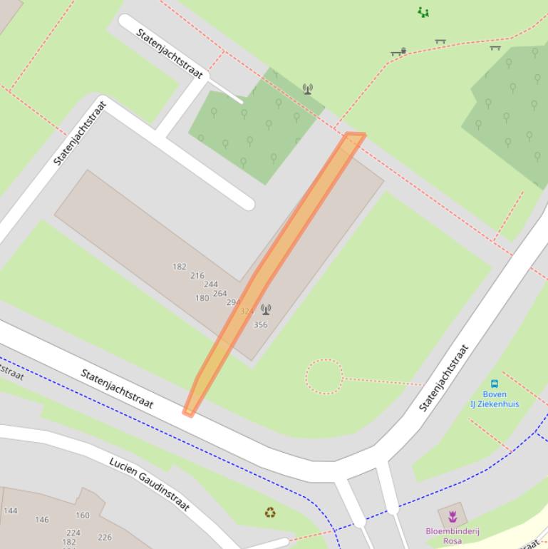 Kaart van postcodegebied 1034EP.