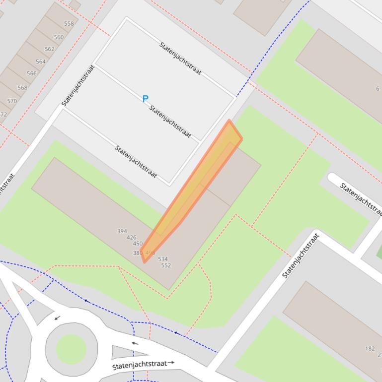 Kaart van postcodegebied 1034EW.