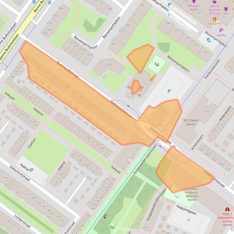 Kaart van postcodegebied 1034GA.