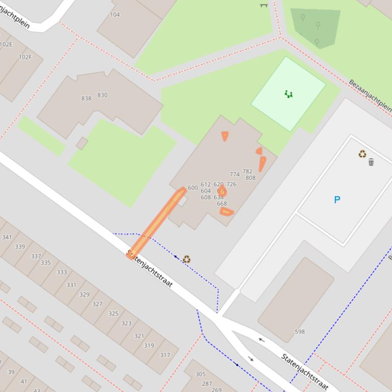 Kaart van postcodegebied 1034GD.