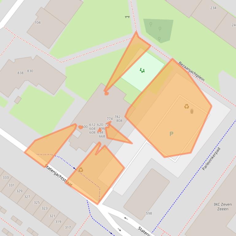 Kaart van postcodegebied 1034GE.