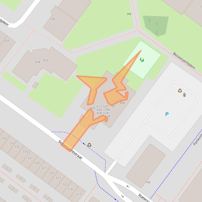 Kaart van postcodegebied 1034GH.