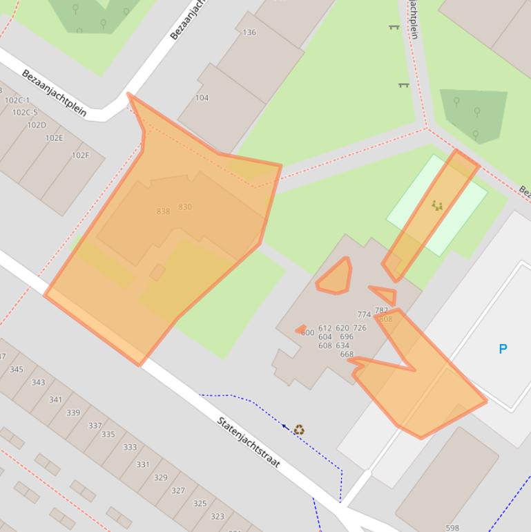 Kaart van postcodegebied 1034GJ.