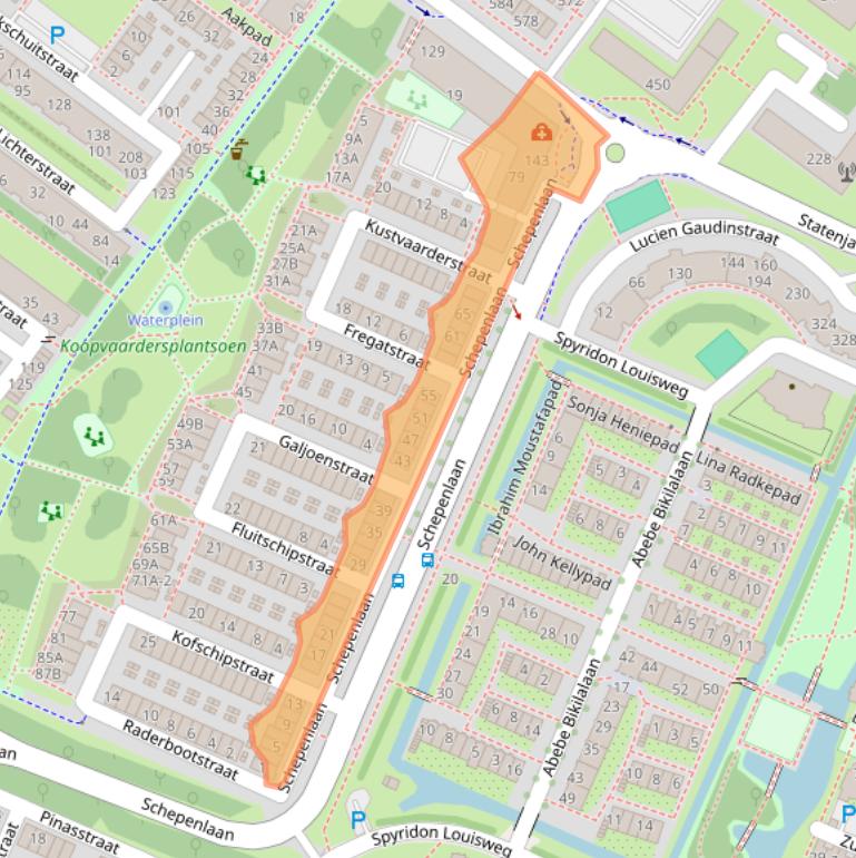 Kaart van postcodegebied 1034JP.