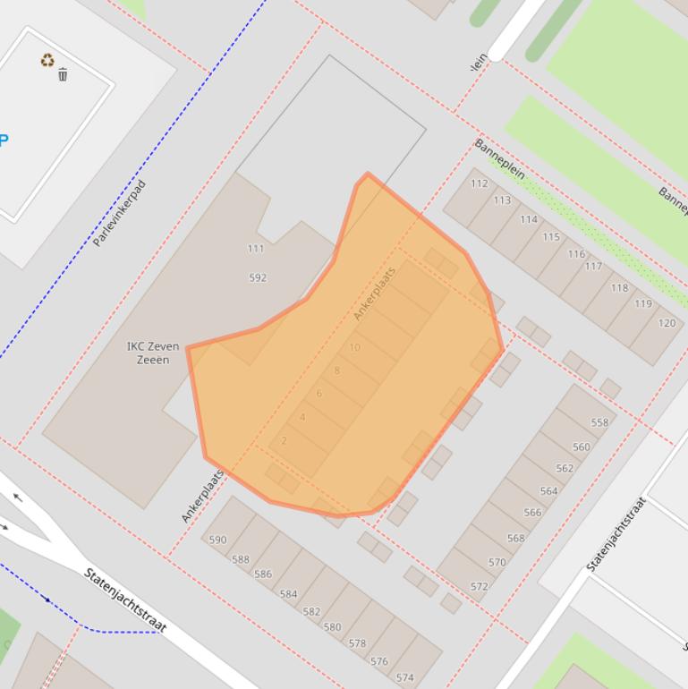 Kaart van postcodegebied 1034KC.