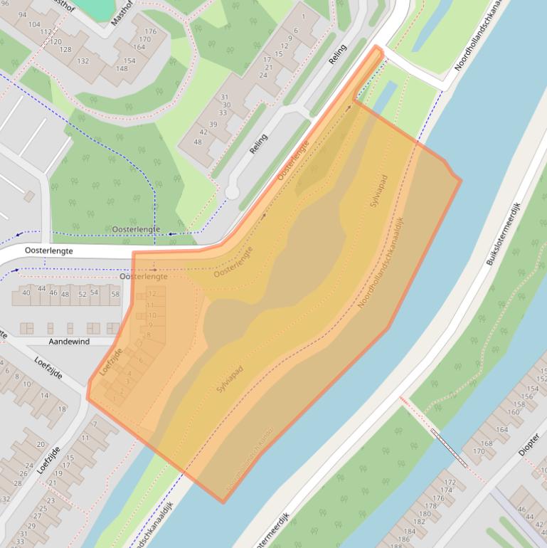 Kaart van postcodegebied 1034KL.