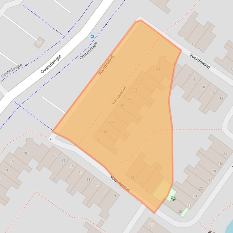 Kaart van postcodegebied 1034KV.