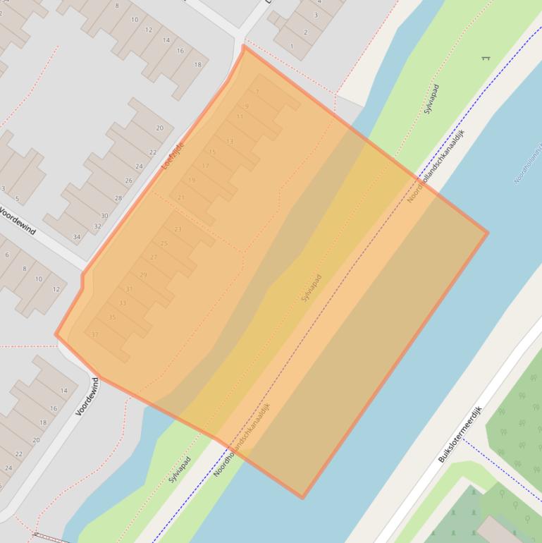 Kaart van postcodegebied 1034KW.