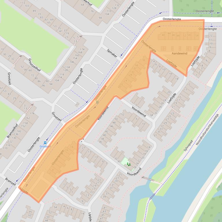 Kaart van postcodegebied 1034KZ.