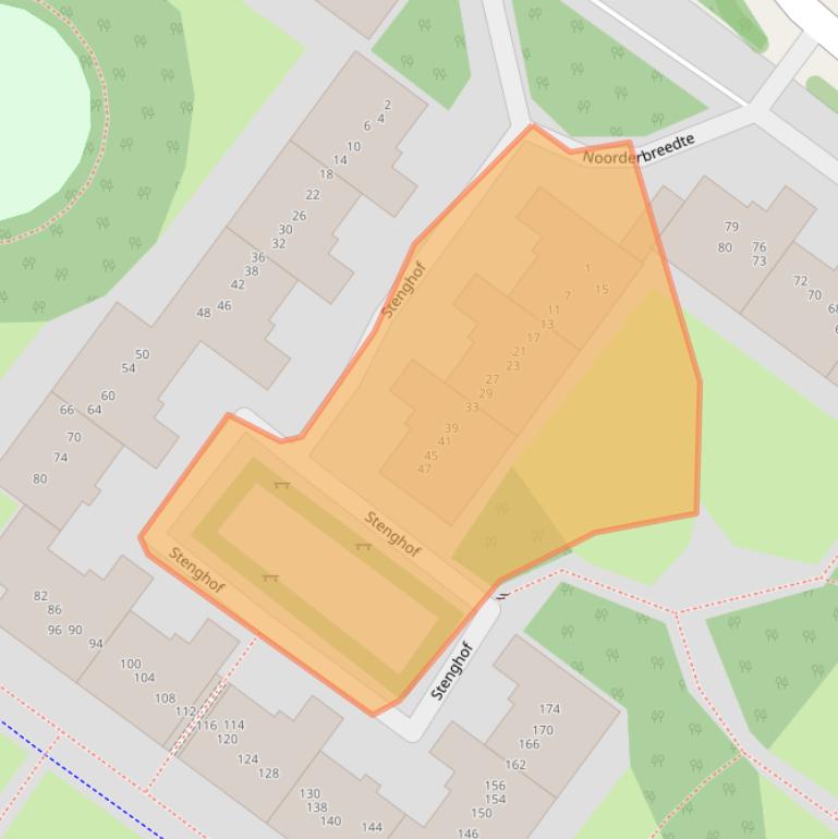 Kaart van postcodegebied 1034NL.