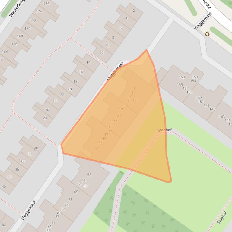 Kaart van postcodegebied 1034PC.